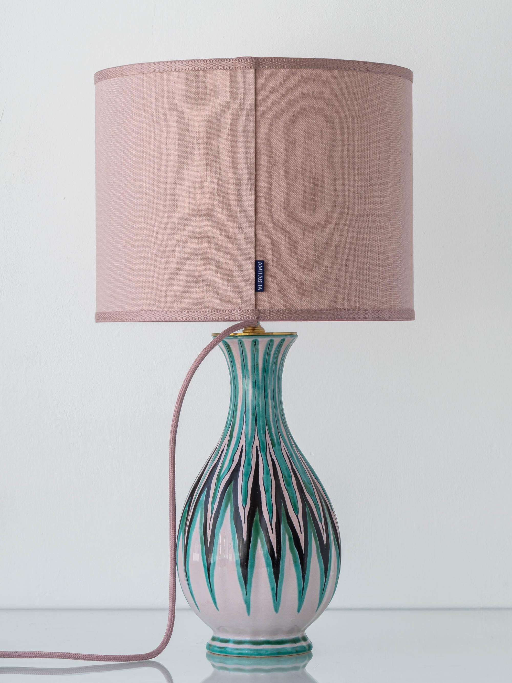 Lampada da tavolo olandese della metà del secolo scorso dipinta a mano in Gouda Pottery in vendita 10
