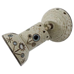 Dutch Mid-Century Hannie Mein Ceramic Wall Sconce with Floral Motif and Cut Outs