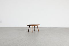 Dutch Mid-Century Live Edge Stool in Nakashima Style, 1950s