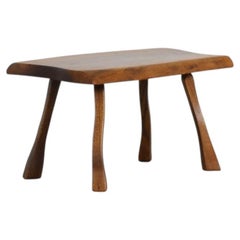 Dutch Mid-Century Live Edge Stool in Nakashima Style, 1950s