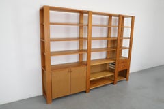 Dutch Mid-Century Mario Vender Style Three Section Pine Shelving Unit by Pastoe