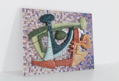 Dutch Mid-Century Modern Ceramic Artwork by Porceleyne Fles Delft, 1970s