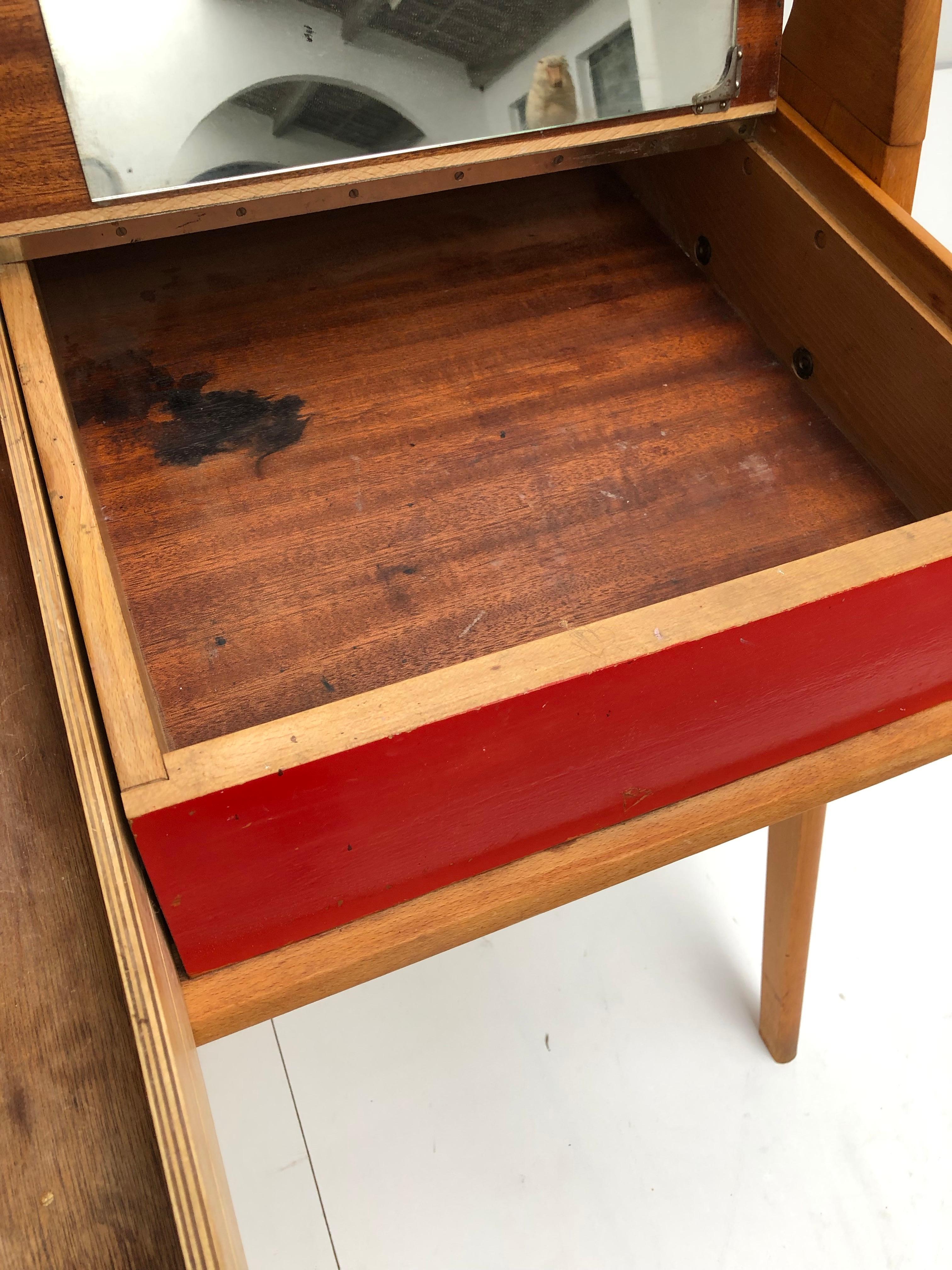 Dutch Mid-Century Modern Solid Birch Vanity Desk by Everest Furniture, 1950s For Sale 8