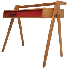 Escritorio holandés de abedul macizo moderno de mediados de siglo, Everest Furniture, años 50