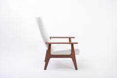 Dutch Mid-Century Modern Teak lounge chair by Topform reupholstered in Bouclé