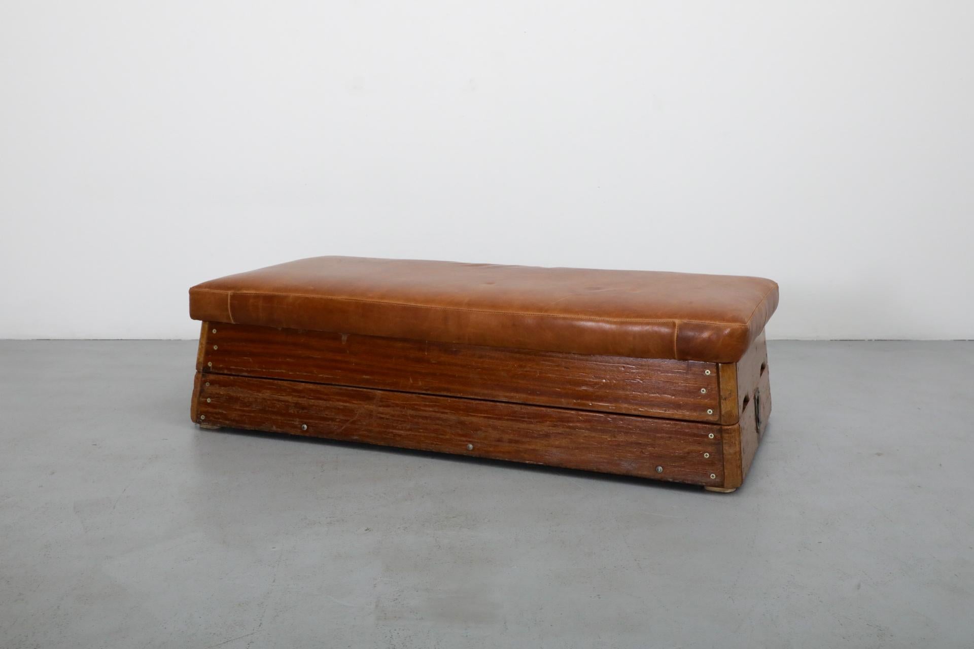 Mid-Century Modern Dutch Mid-Century Schelde Stacked Oak and Teak Gymnastics Bench or Coffee Table