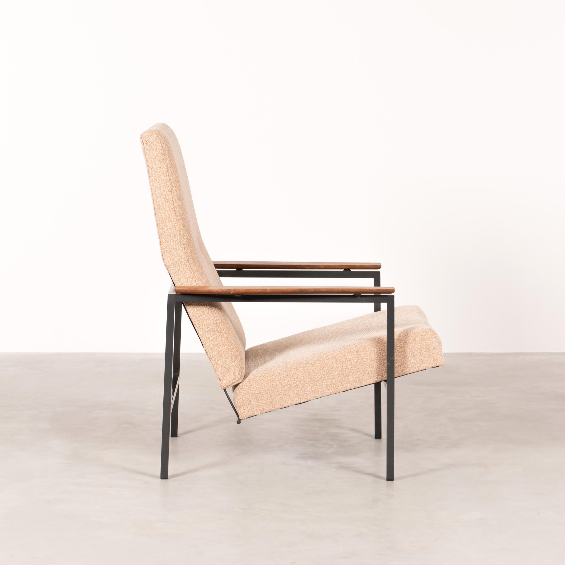 Steel Dutch Midcentury Adjustable Loung Chair