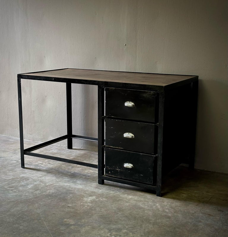 Dutch Midcentury Industrial Desk For Sale at 1stDibs