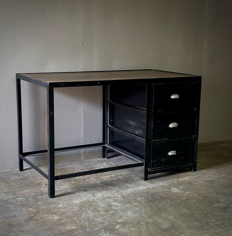 Dutch Midcentury Industrial Desk For Sale at 1stDibs