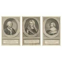 Dutch Military Commanders – Brunswick, Van Reede, and Van Nassau Portraits, 1755