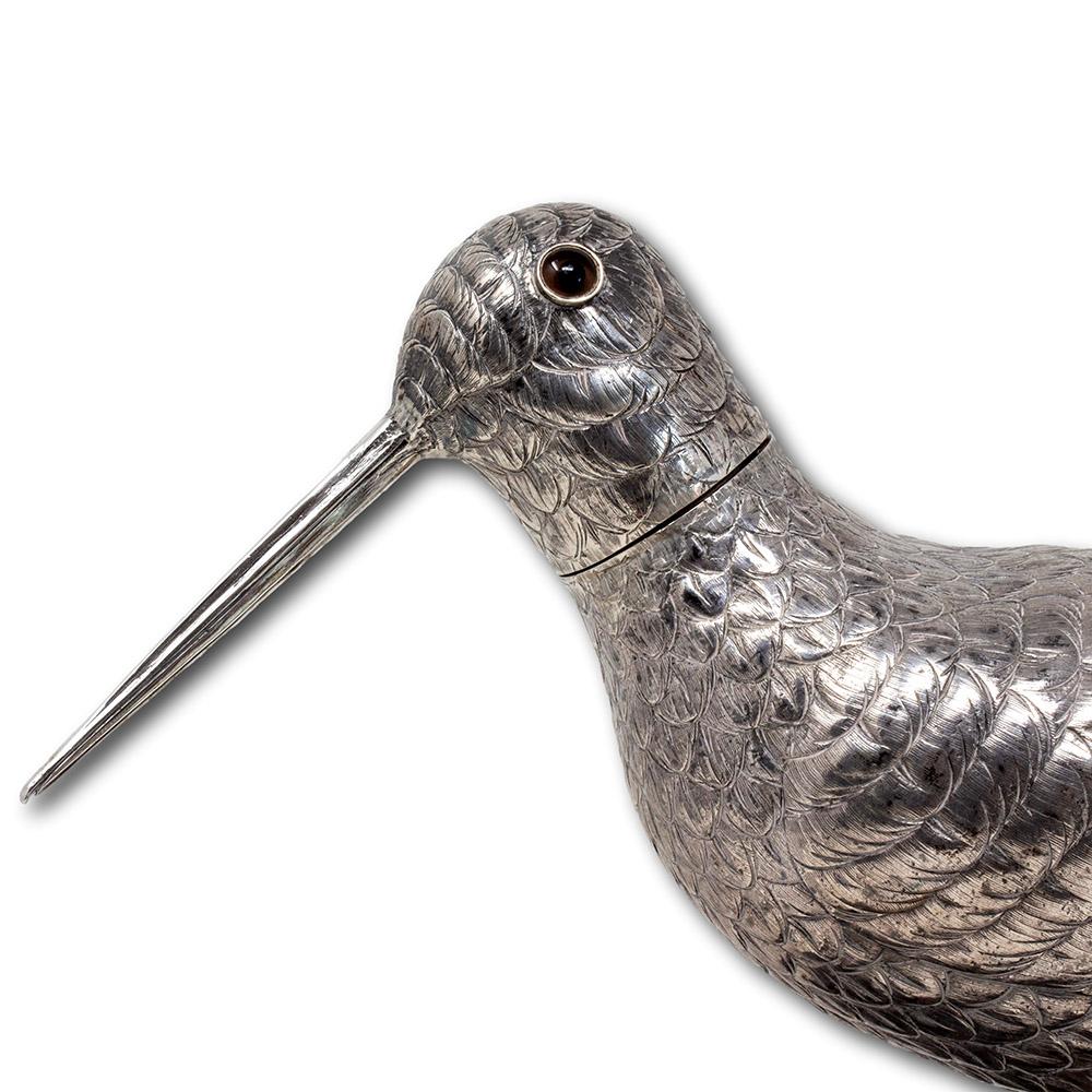 Regalo Militar Holandés Figura de plata con colador de azúcar Woodcock en venta 3