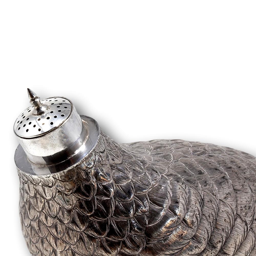 Regalo Militar Holandés Figura de plata con colador de azúcar Woodcock en venta 5