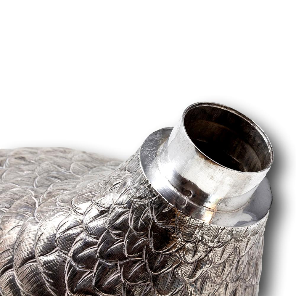 Regalo Militar Holandés Figura de plata con colador de azúcar Woodcock en venta 7