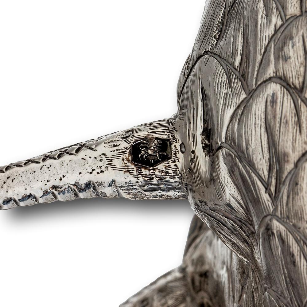 Regalo Militar Holandés Figura de plata con colador de azúcar Woodcock en venta 9