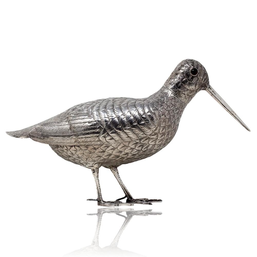 Regalo Militar Holandés Figura de plata con colador de azúcar Woodcock en venta 10