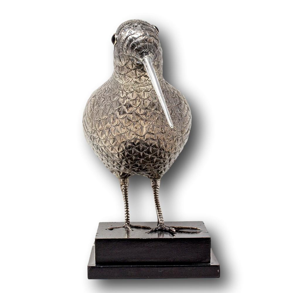 Regalo Militar Holandés Figura de plata con colador de azúcar Woodcock Art Decó en venta