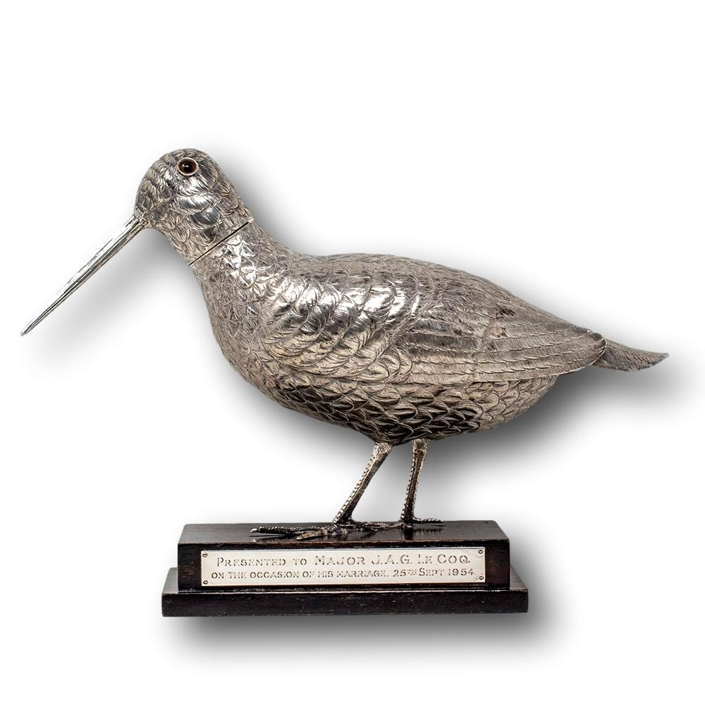 Regalo Militar Holandés Figura de plata con colador de azúcar Woodcock en Bueno estado para la venta en Newark, England