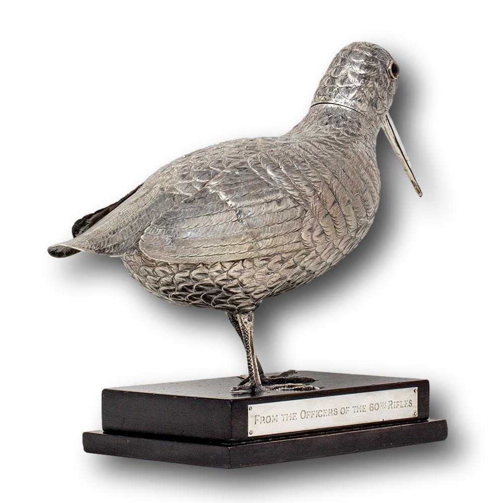 Regalo Militar Holandés Figura de plata con colador de azúcar Woodcock Silver en venta