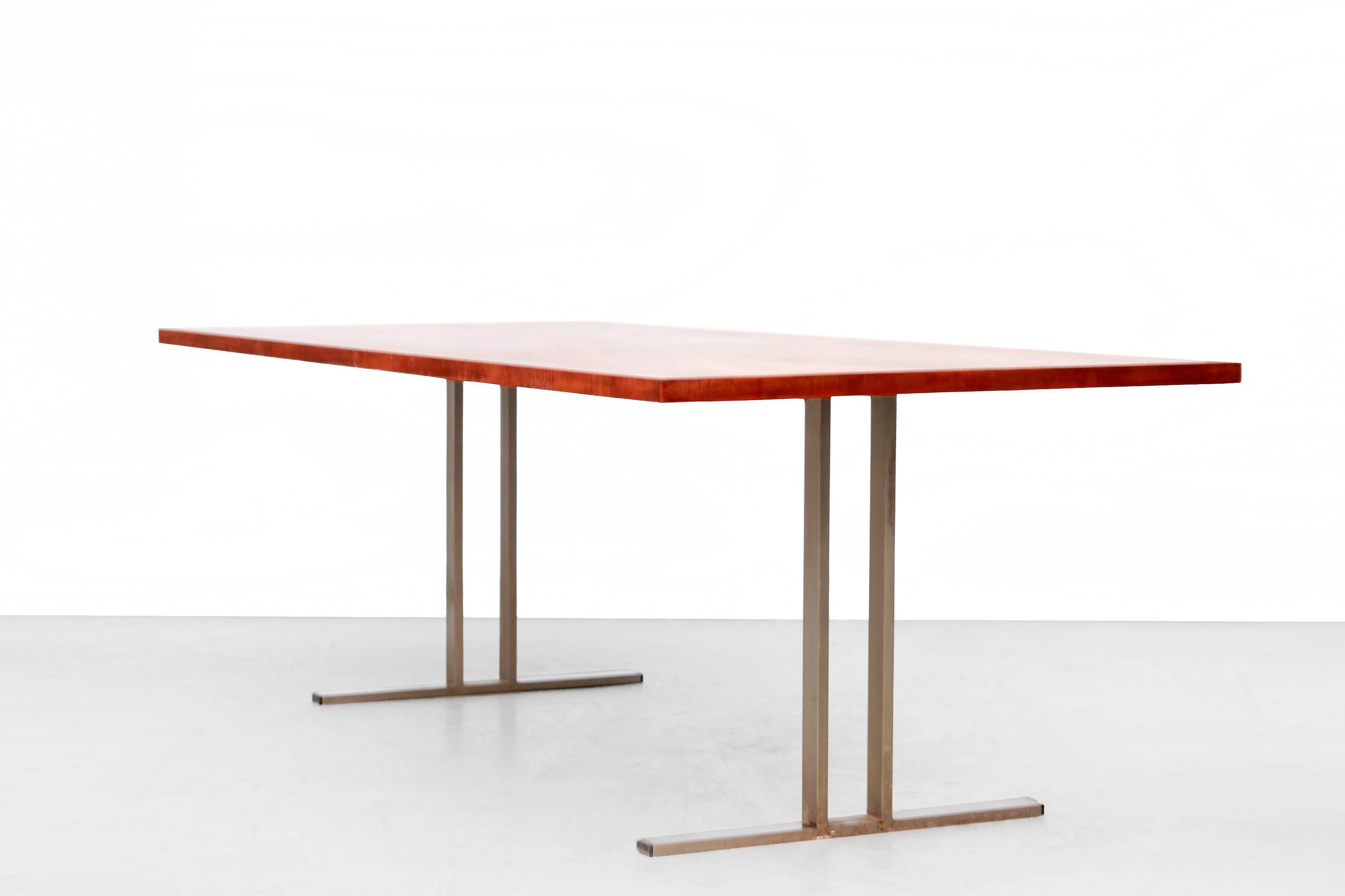 Rare and hard to find large dining room set designed by Dutch designer Rob Parry produced by Stabin-Bennis from Woerden, The Netherlands in 1959. Rob Parry and manufacturer Stabin-Bennis are known for their Industrial Design made of metal. Something