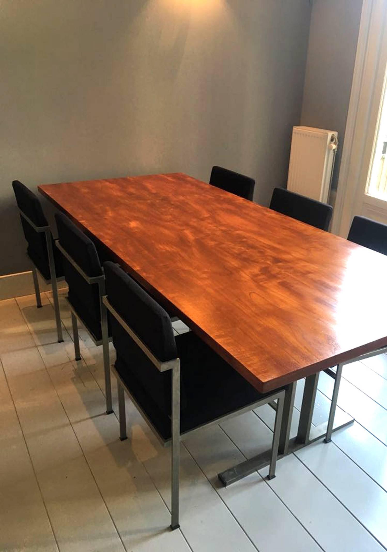 Dutch Minimalist Parlez Dining Set, Rob Parry for Stabin-Bennis in Teak & Metal 2