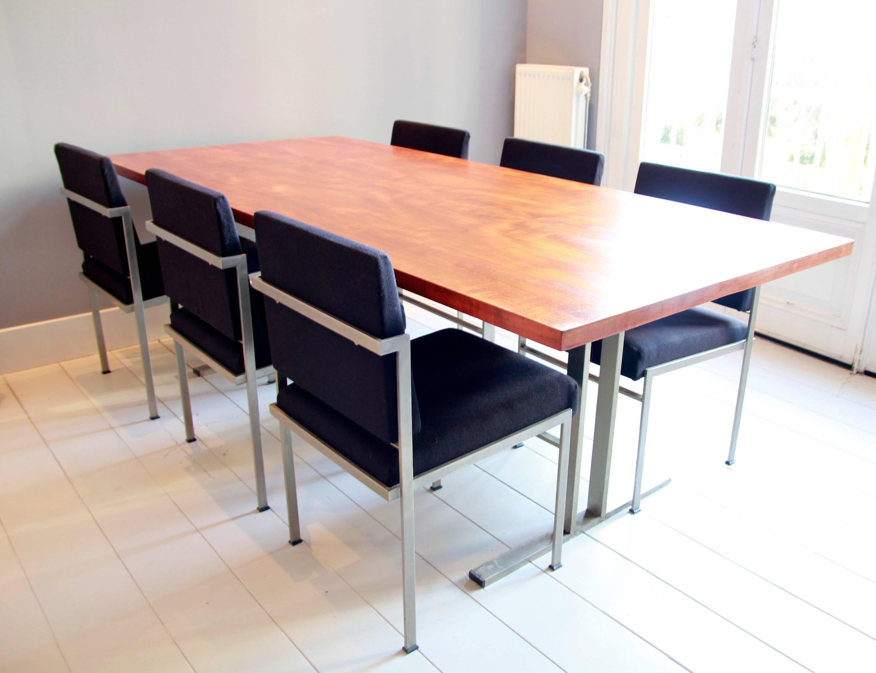 Dutch Minimalist Parlez Dining Set, Rob Parry for Stabin-Bennis in Teak & Metal 4