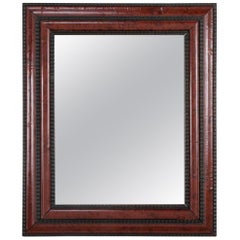 Dutch Mirror with Ebonized and Faux Tortoise Shell Frame