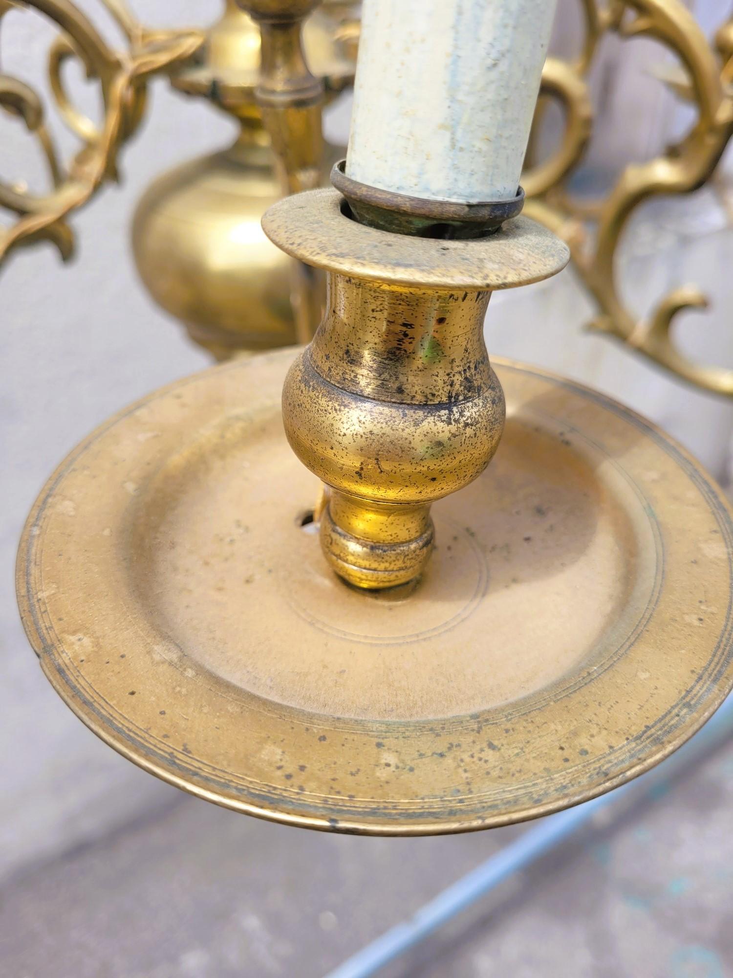 Lampadario olandese in bronzo, XIX secolo in vendita 7