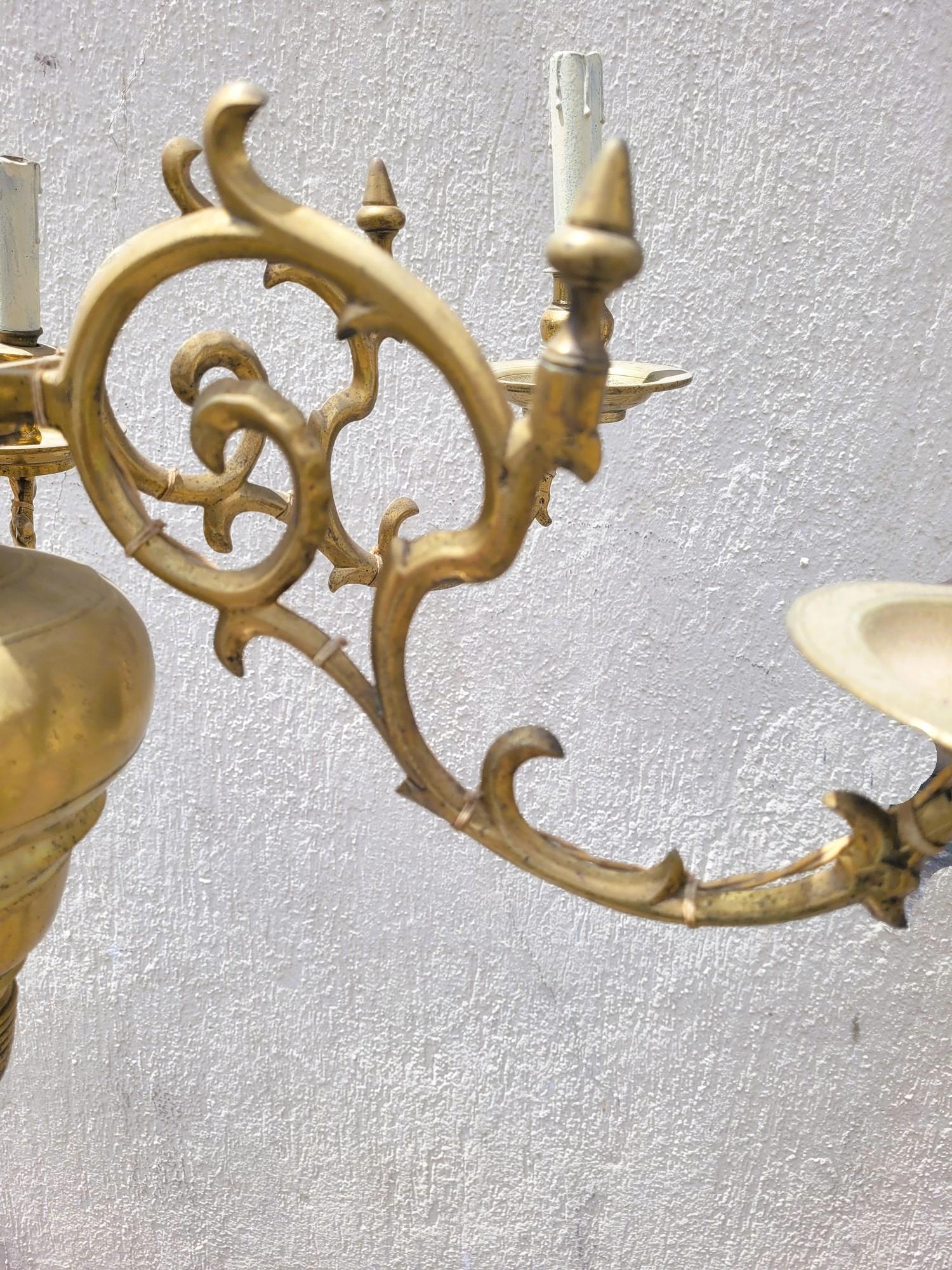 Luigi XIII Lampadario olandese in bronzo, XIX secolo in vendita