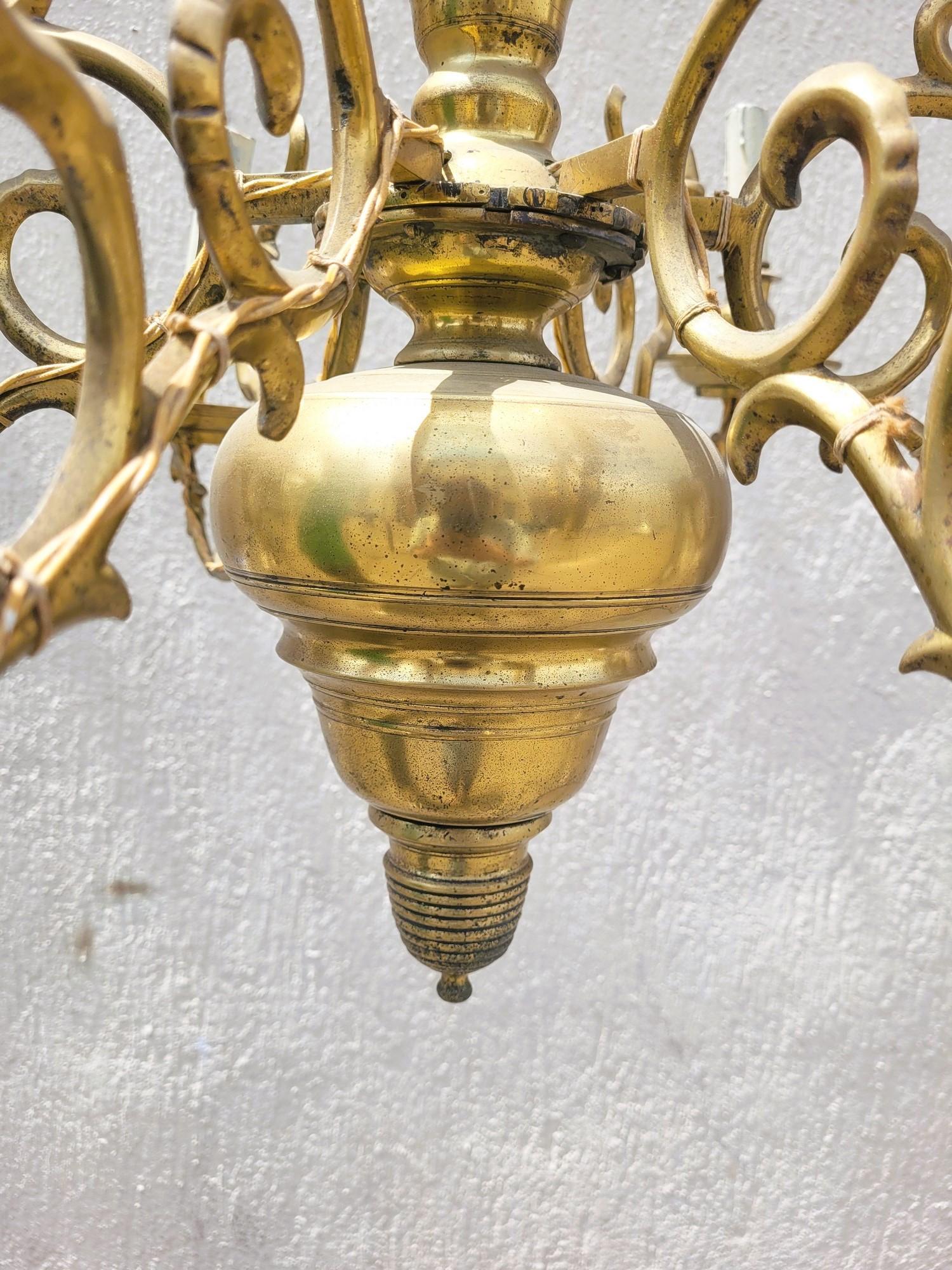 Olandese Lampadario olandese in bronzo, XIX secolo in vendita