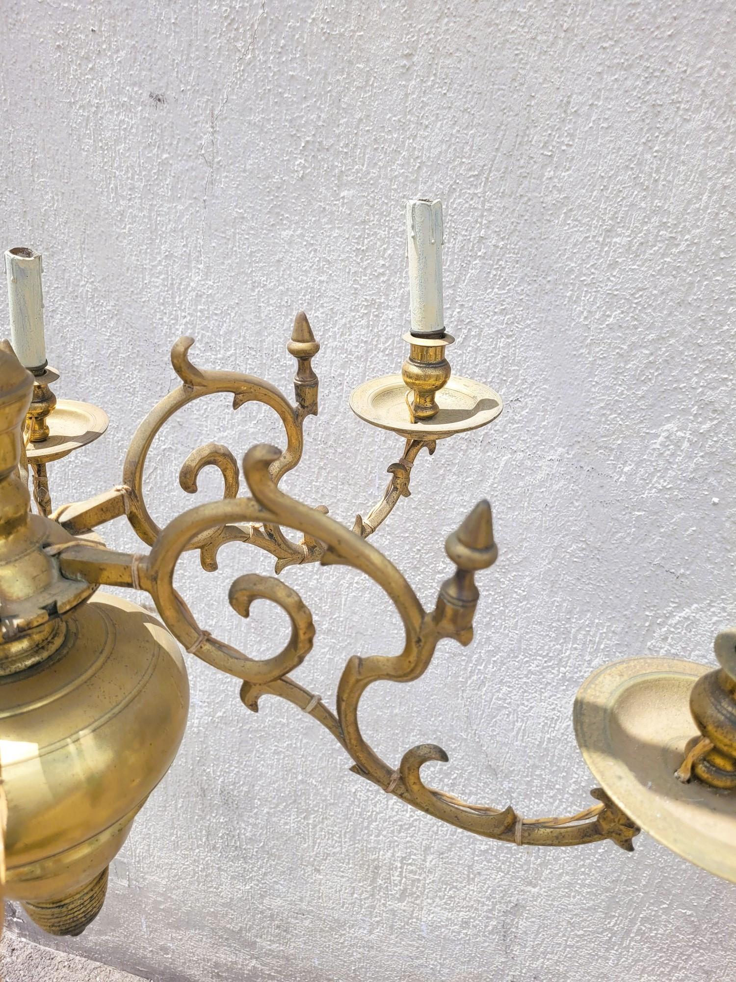Lampadario olandese in bronzo, XIX secolo In condizioni buone in vendita a MARSEILLE, FR