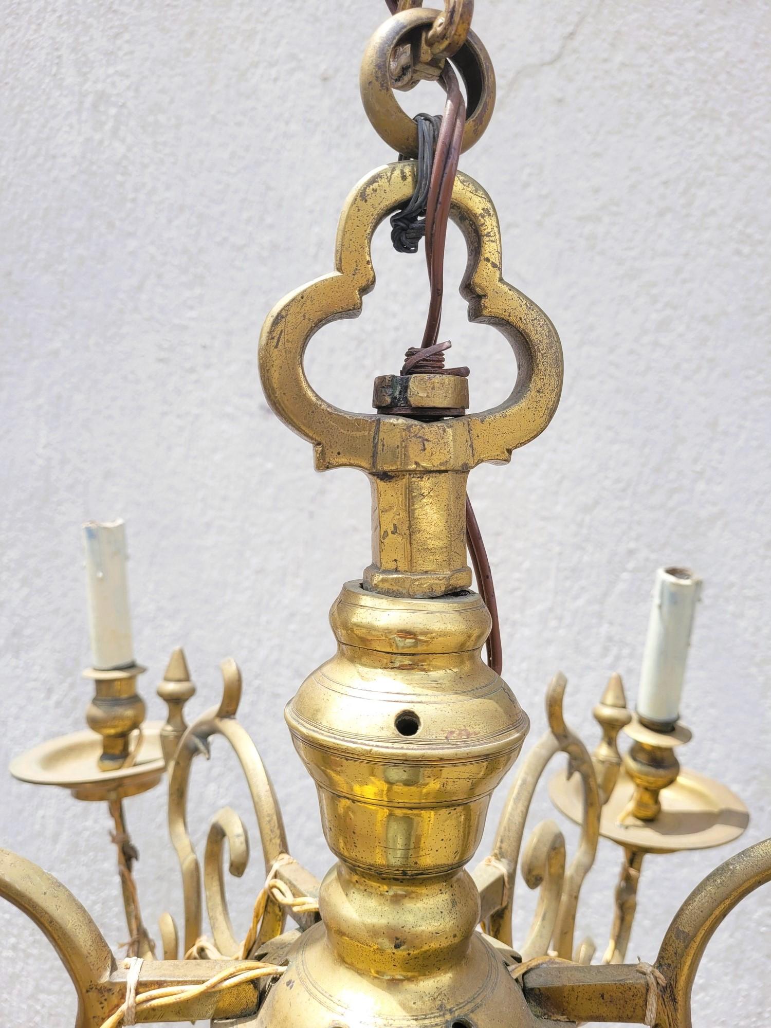 Bronzo Lampadario olandese in bronzo, XIX secolo in vendita
