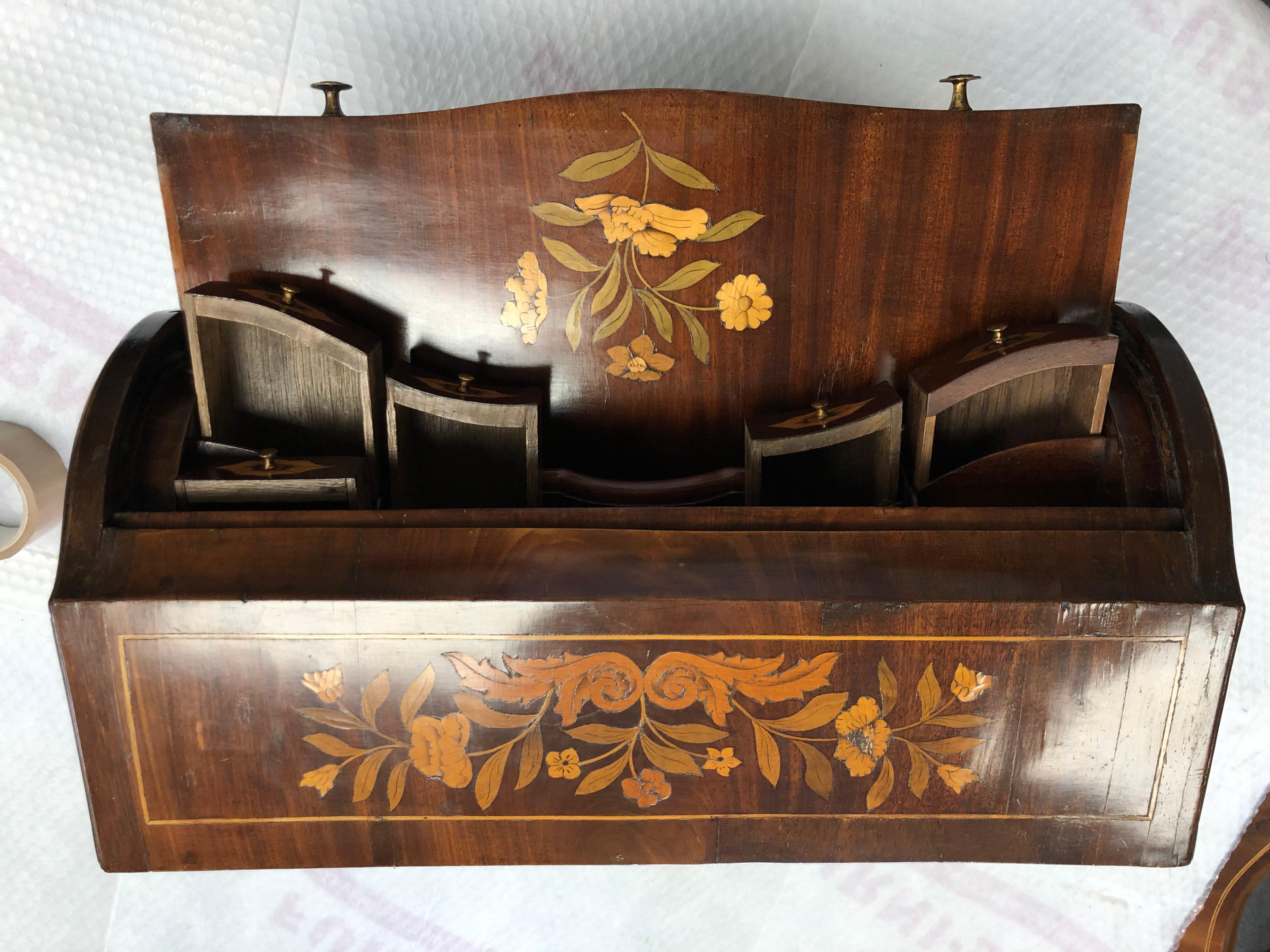 Fruitwood Dutch Model of a Bombe Bureau Inlaid with Fruit Woods, circa 1860 For Sale