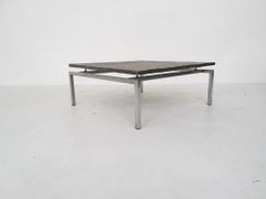 Dutch Modern Brutalist Natural Stone and Steel Coffee Table, 1950s
