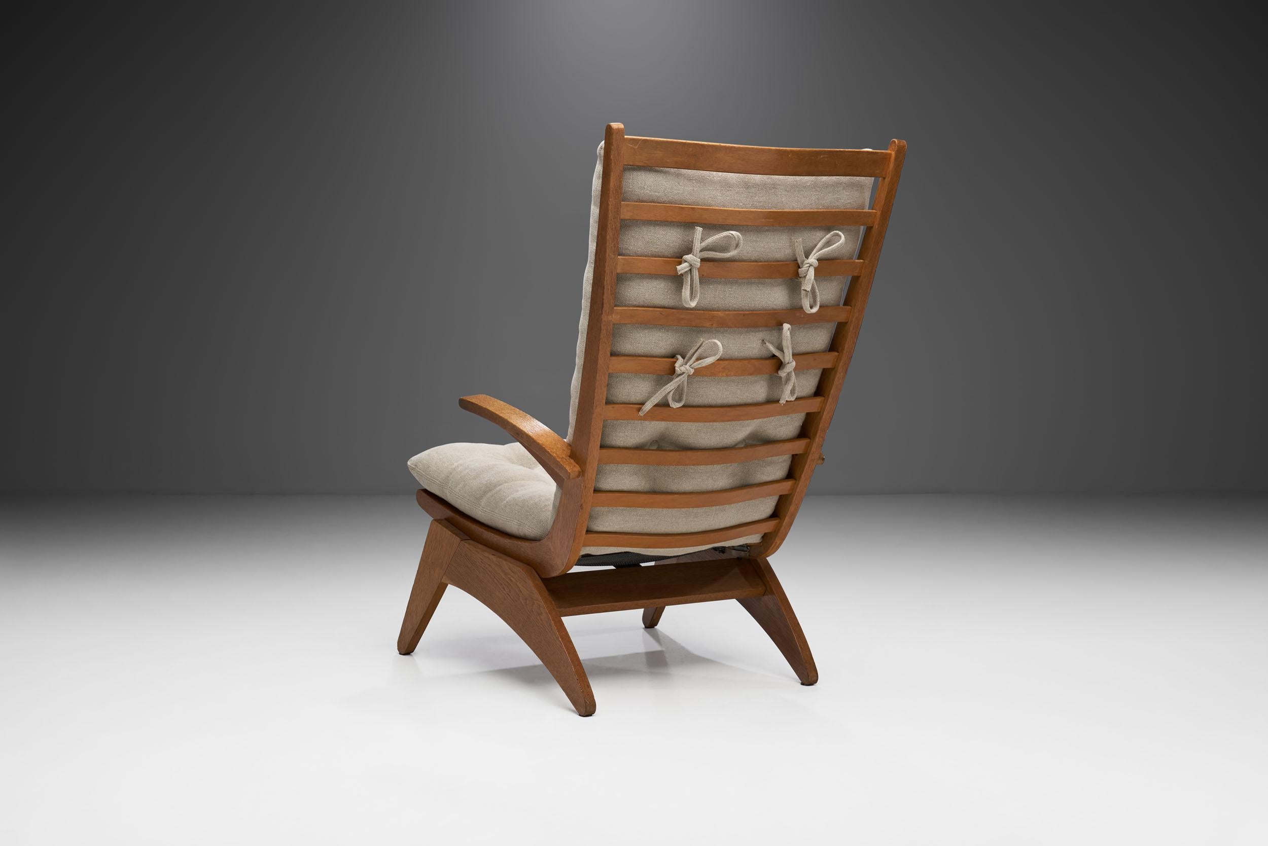 Mid-Century Modern Dutch Modern High Back Chair by Jan den Drijver for De Stijl, The Hague 1950s For Sale