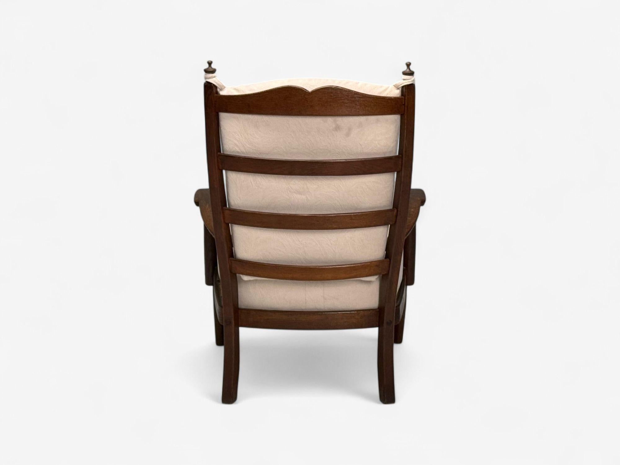 Sillón Moderno Holandés, Roble, Tela, Países Bajos, Años 60 en venta 3