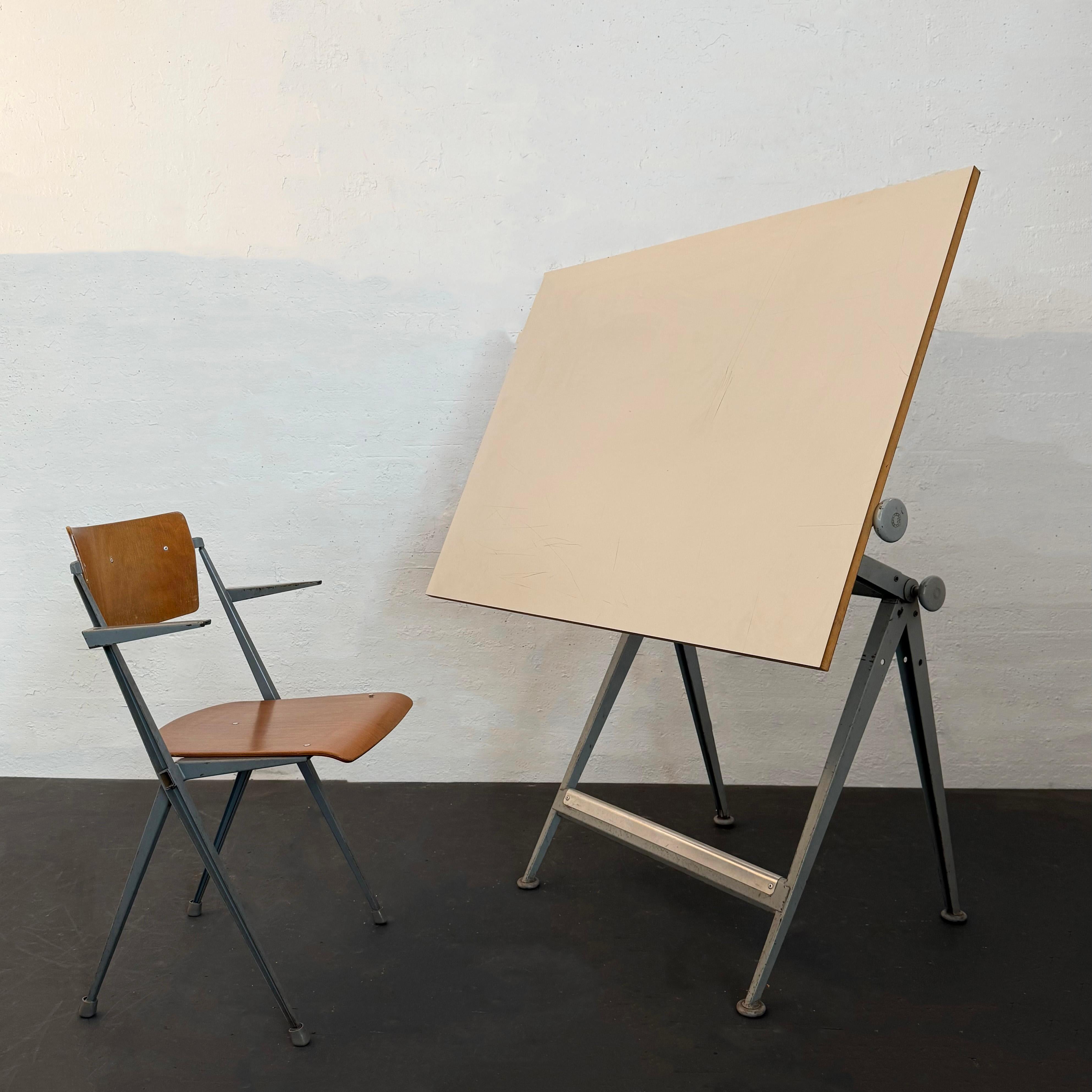Mid-Century Modern Dutch Modern Reply Drafting Table Set By Wim Rietveld And Friso Kramer For Sale