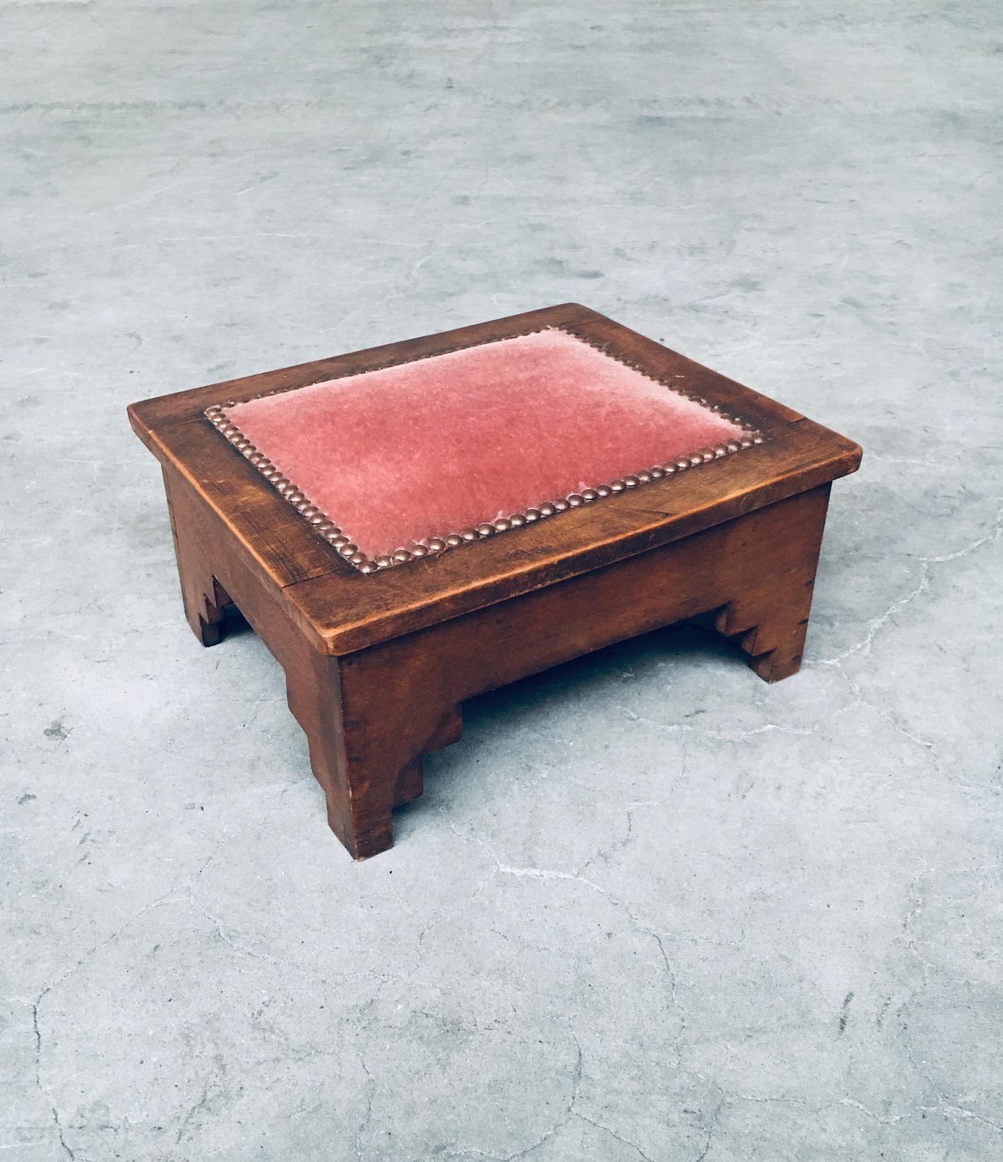 Arts and Crafts Dutch Modernism Design Foot Stool Box, Netherlands, 1920s For Sale