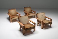 Dutch Modernism Lounge Chairs by Wim Den Boon, Insp, by Rietveld, Le Corbusier