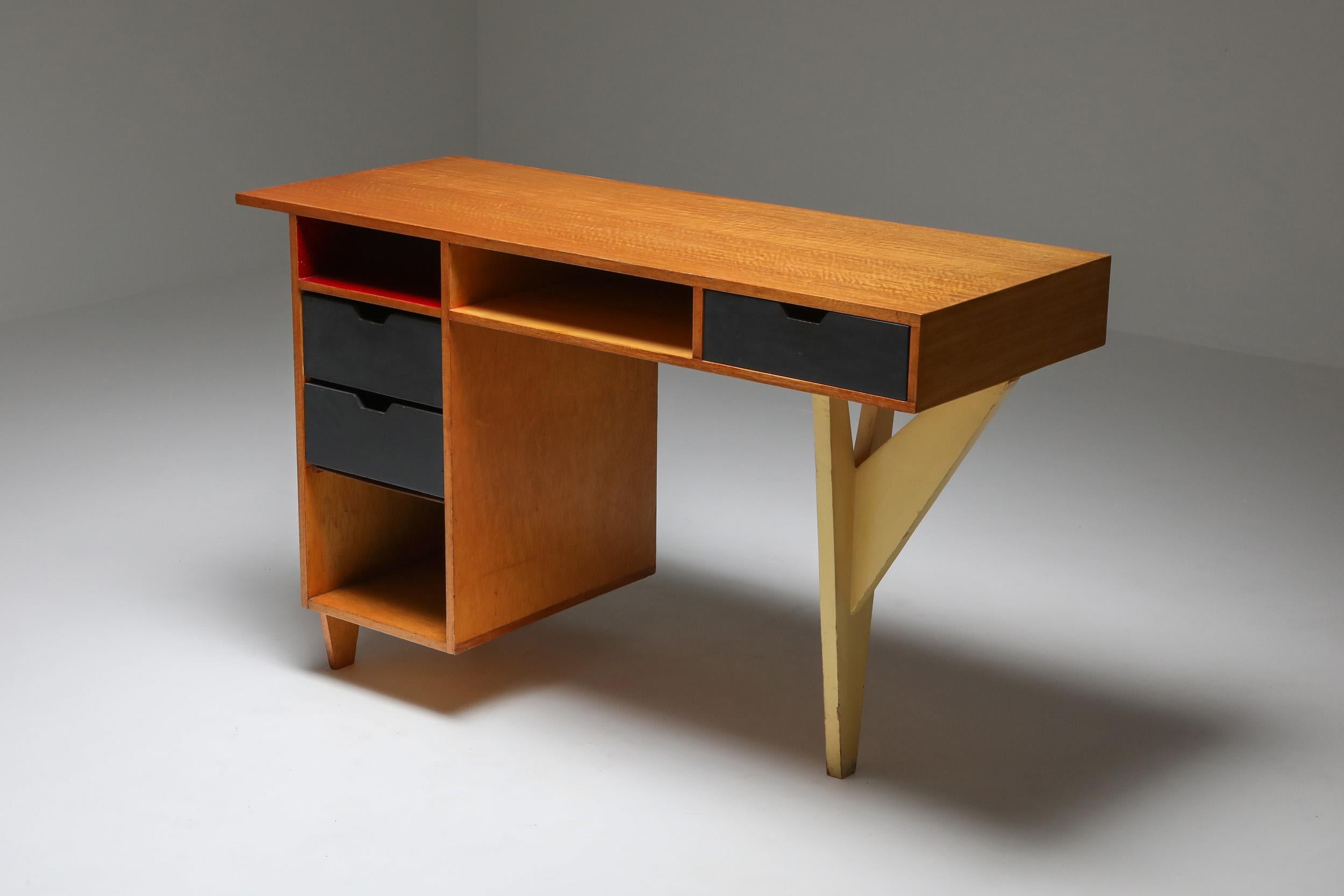 Authentic Dutch historical design piece from the 1950s

Great use of color that's typical for the 1950s
Birch veneer.
 