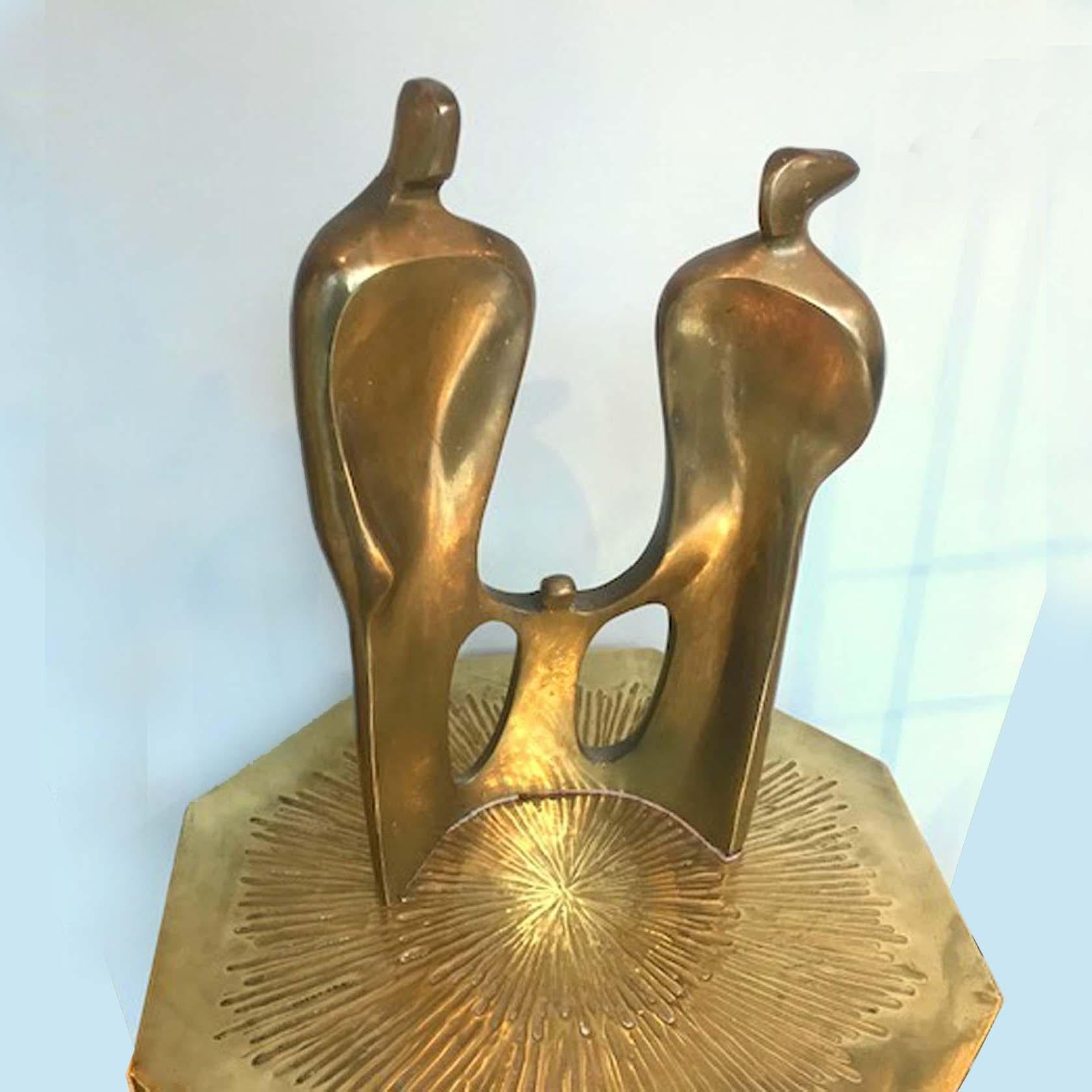 Laiton Table d'appoint moderniste hollandaise de l'école d'Amsterdam, Art déco années 1920 en vente