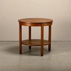Dutch Modernist Art Deco side table in solid oak, 1930s