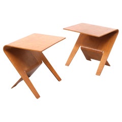 Dutch Modernist Bent Birch Plywood Nesting Tables UMS Pastoe 1950s