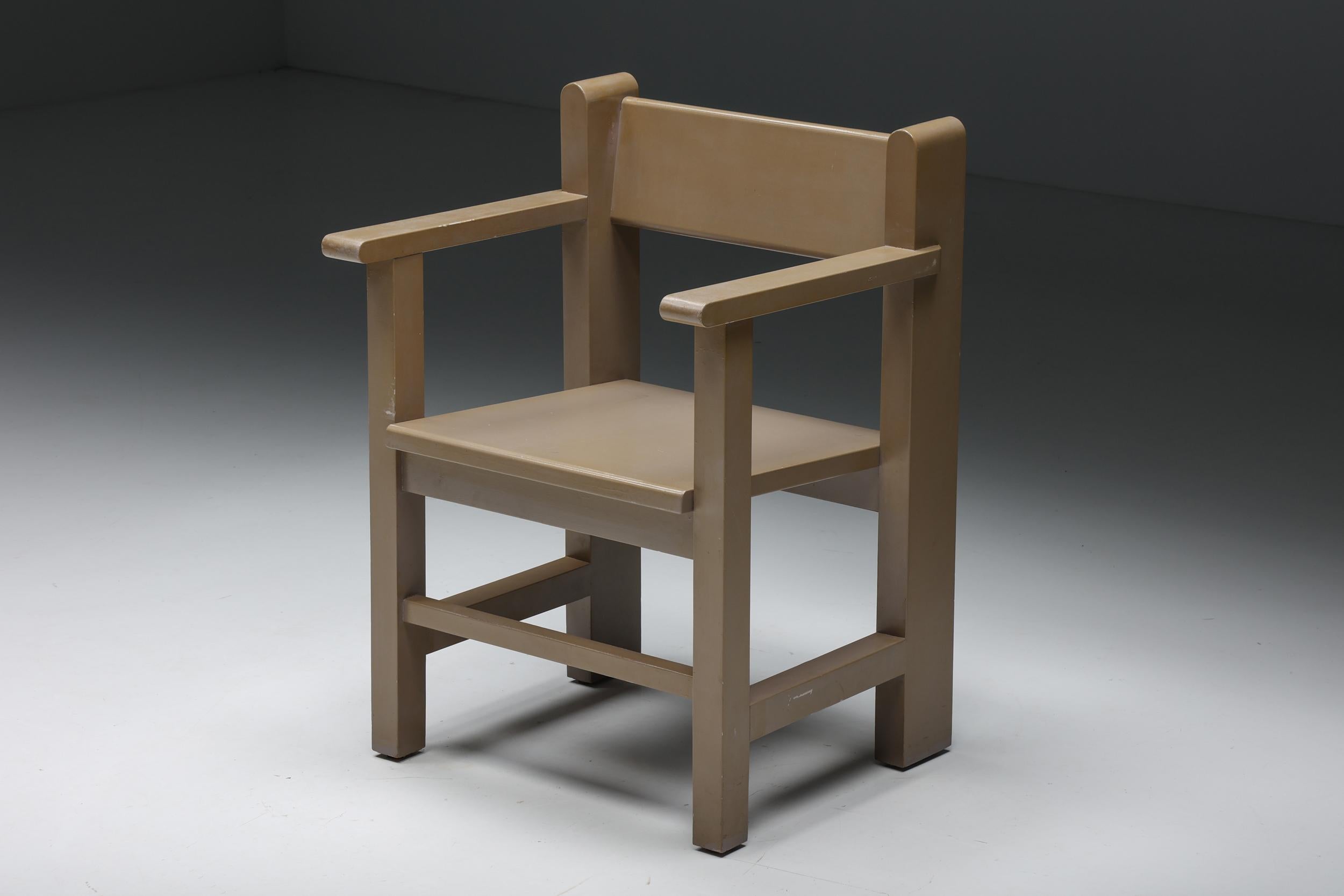 Niederländische modernistische Sessel „Bossche School“ von Gerard Wijnen, 1950er Jahre (Holz) im Angebot