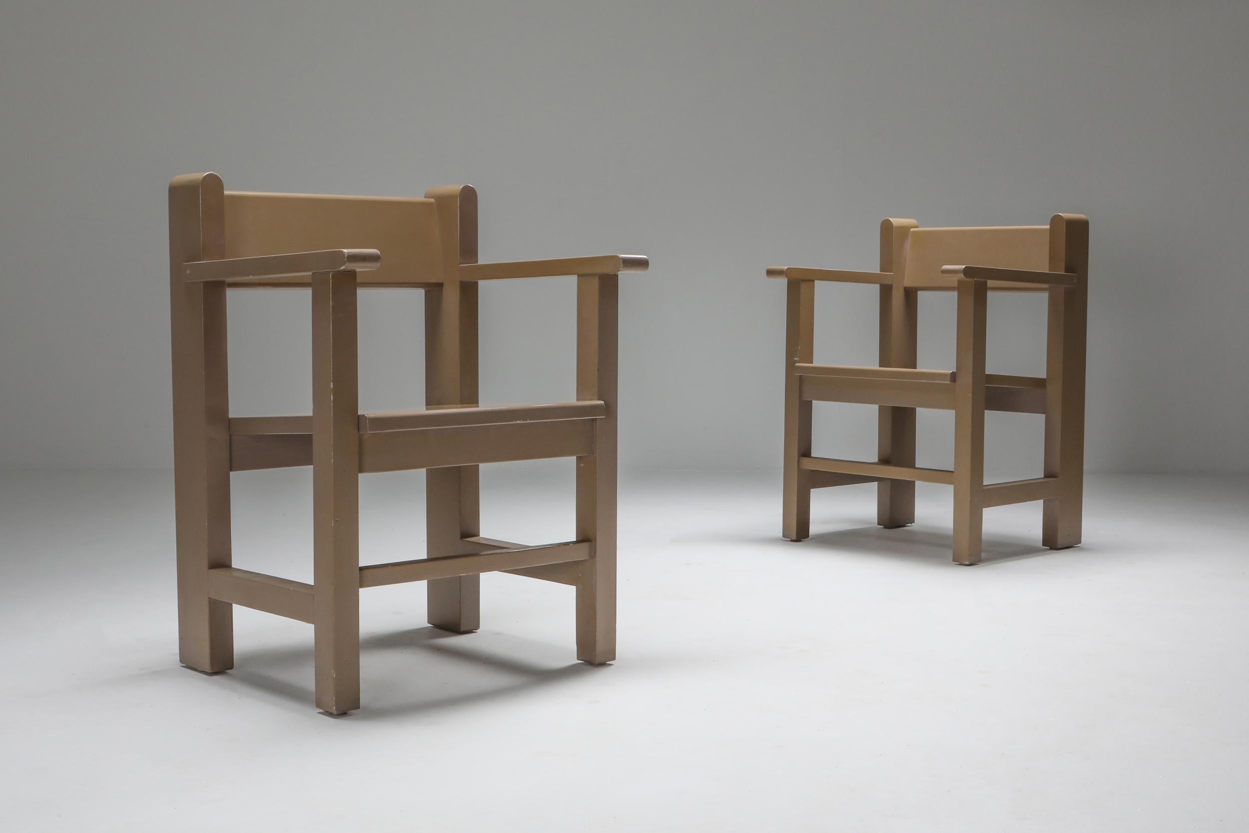 Dutch Modernist 'Bossche school' Armchairs by Gerard Wijnen In Good Condition In Antwerp, BE