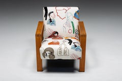 Dutch Modernist Chair in Pierre Frey Fabric, 1960s