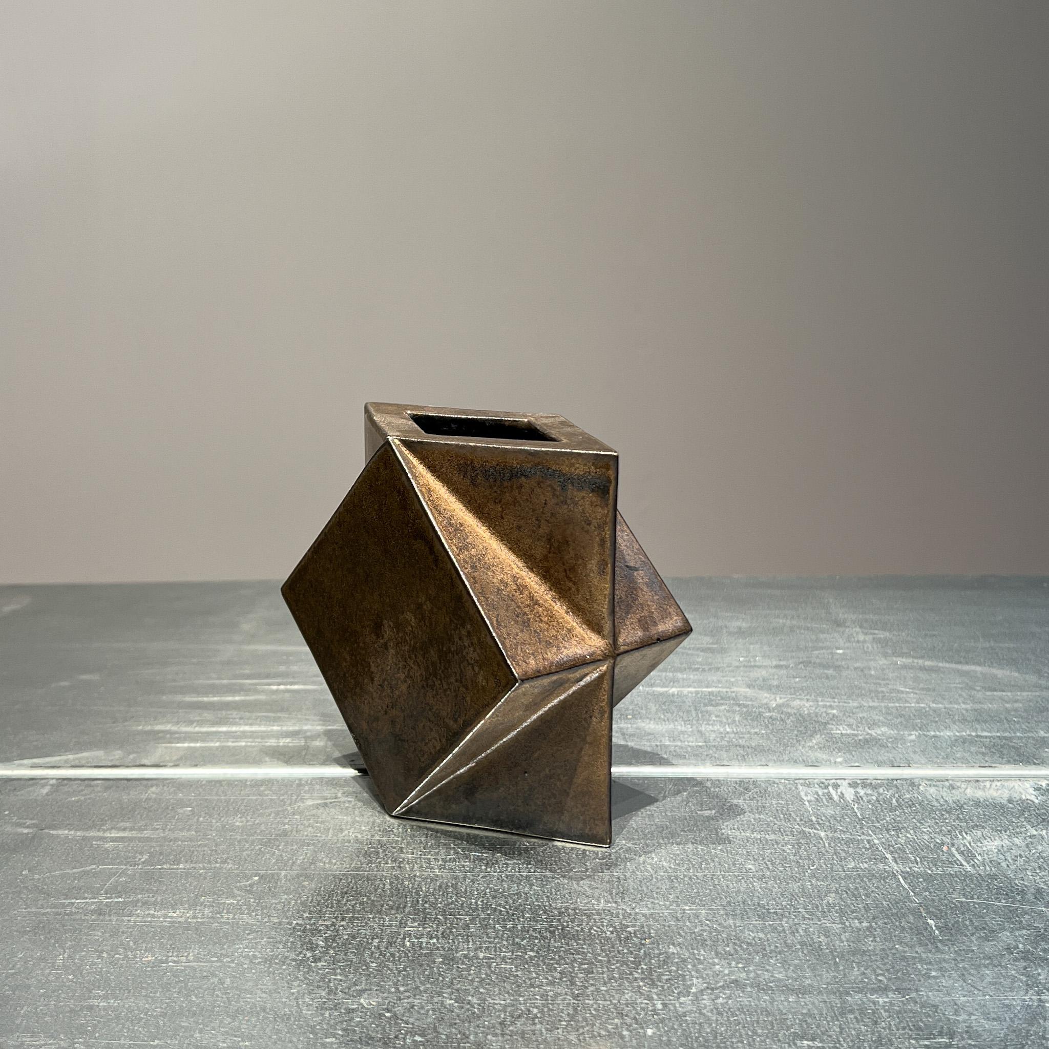 Ceramic Dutch modernist constructivist vase by Jan van der Vaart