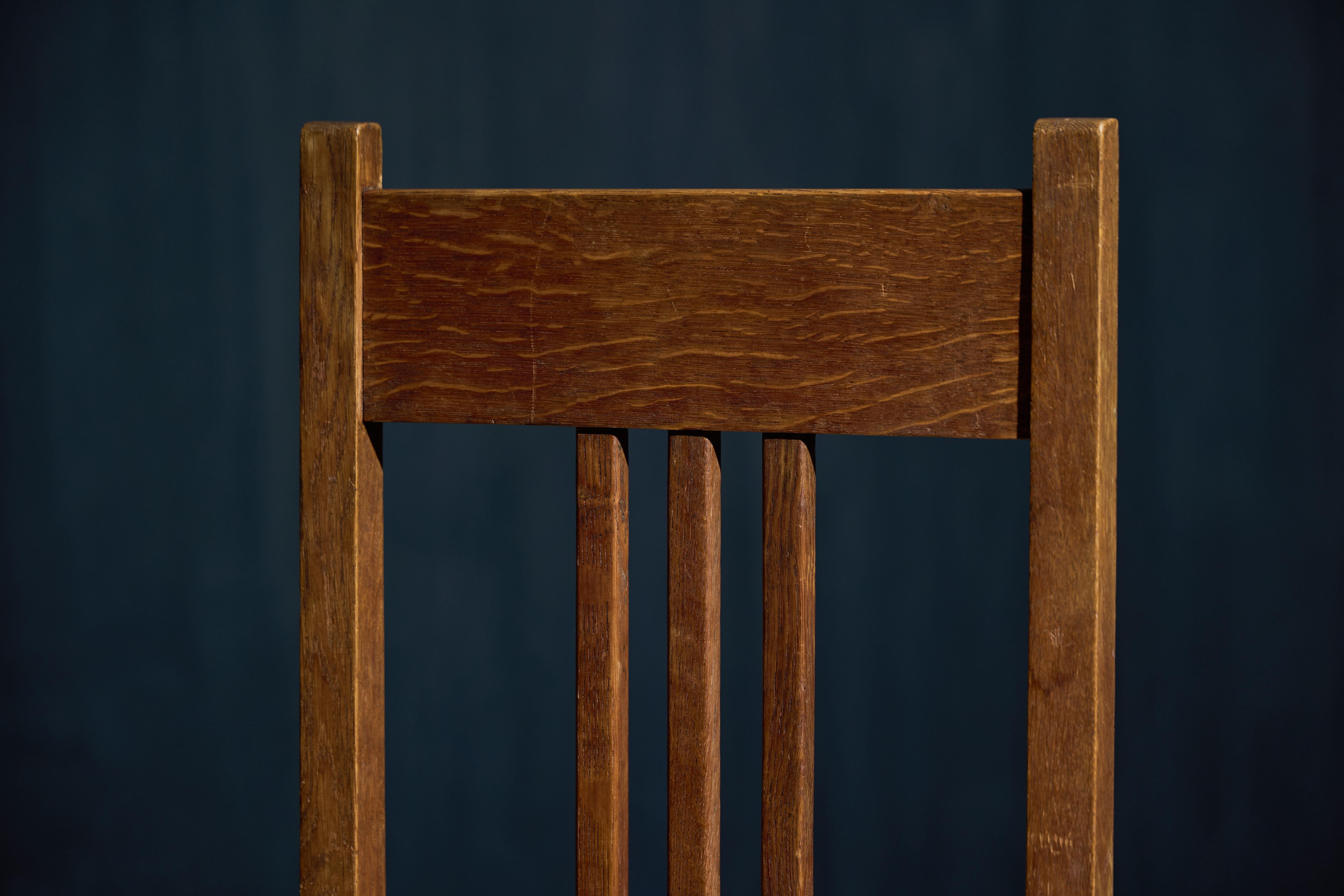 Dutch Modernist High-Back Chairs with Cord Seating, Netherlands, 1920s For Sale 10