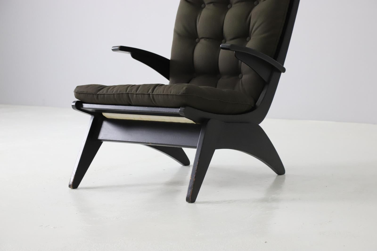Lacquered Dutch Modernist Lounge Chair by Jan Den Drijver for De Stijl For Sale