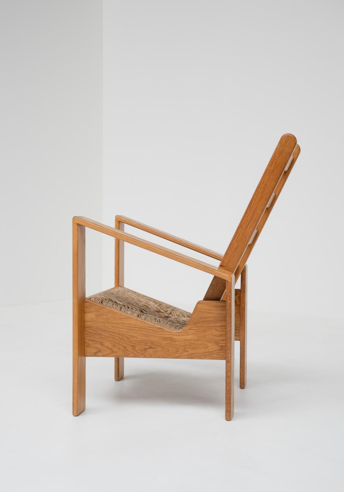 Dutch Modernist Oak Chair, 1980s For Sale 4