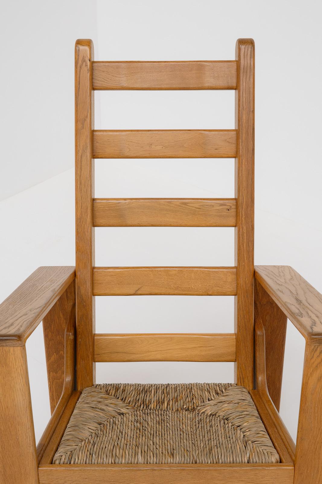 Dutch Modernist Oak Chair, 1980s For Sale 5